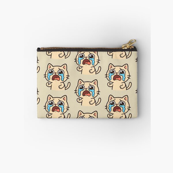 Item preview, Crying Cat Meme Sticker – Emotional Funny Cat designed and sold by PixelPicsStudio.