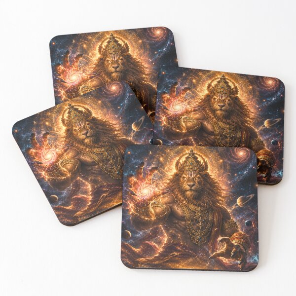 Item preview, Cosmic Narasimha Protector of the Universe | Celestial Hindu Wall Art designed and sold by Homyar.