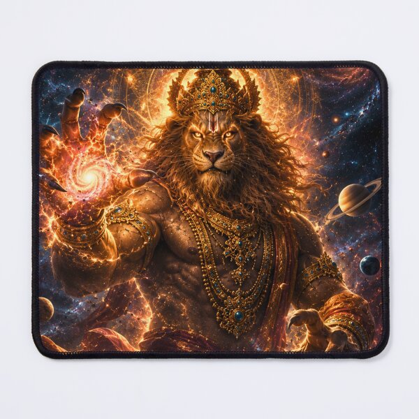 Item preview, Cosmic Narasimha Protector of the Universe | Celestial Hindu Wall Art designed and sold by Homyar.