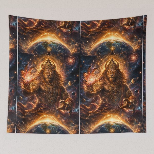 Item preview, Cosmic Narasimha Protector of the Universe | Celestial Hindu Wall Art designed and sold by Homyar.