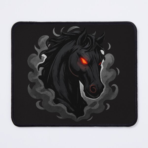 Item preview, Black Horse Head – Red Glowing Eyes Fantasy Sticker designed and sold by PixelPicsStudio.