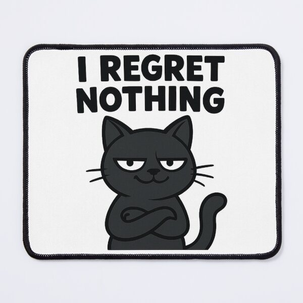 Item preview, I Regret Nothing Cat – Funny Confident Meme Kitty Sticker designed and sold by PixelPicsStudio.