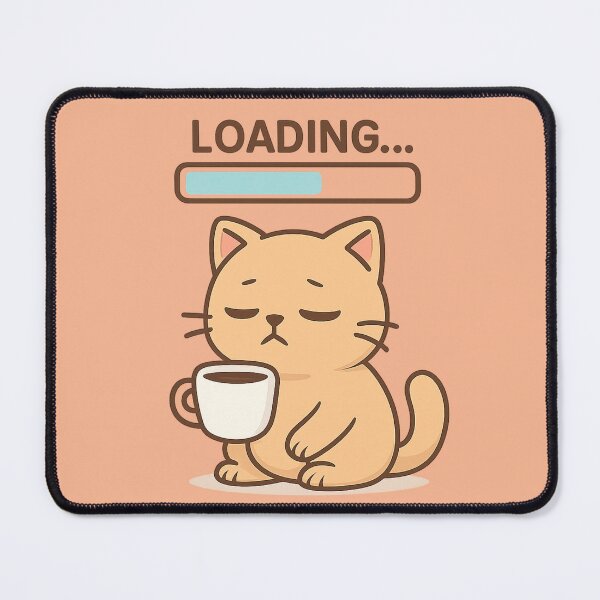 Item preview, Coffee Loading Cat – Sleepy Funny Programmer Kitty Sticker designed and sold by PixelPicsStudio.