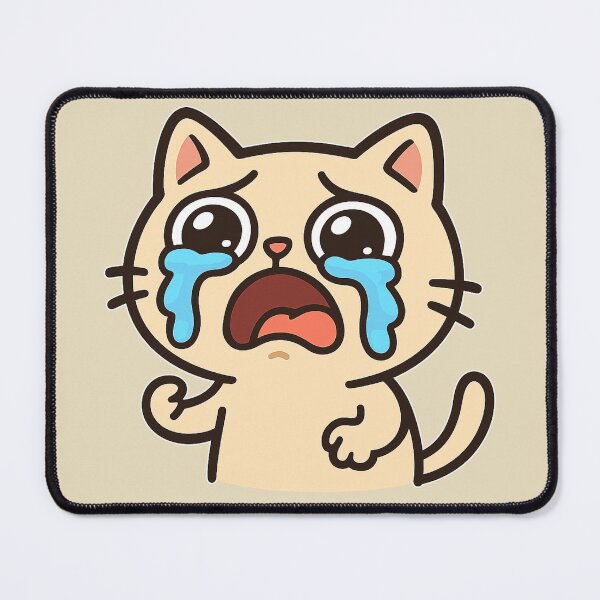 Item preview, Crying Cat Meme Sticker – Emotional Funny Cat designed and sold by PixelPicsStudio.