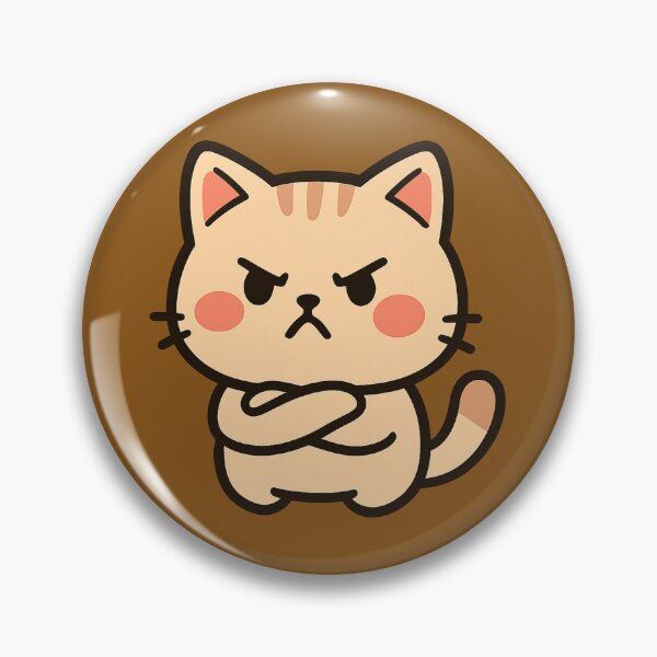 Item preview, Angry Chibi Cat – Cute Grumpy Tiny Cat Sticker designed and sold by PixelPicsStudio.