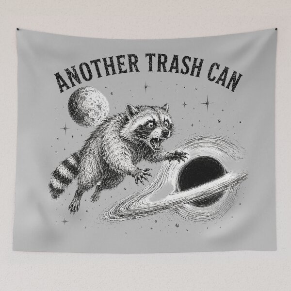 Item preview, Another Trash Can Feral Raccoon Black Hole Space designed and sold by bosamji.