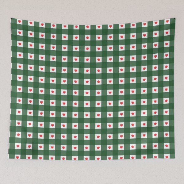 Item preview, Holy Green Flower Checkered Pattern Christmas designed and sold by Lailaynta.