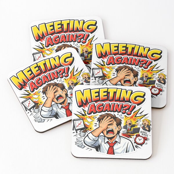 Item preview, Meeting Again Funny Office Meme Sticker designed and sold by Crybyte Studio.