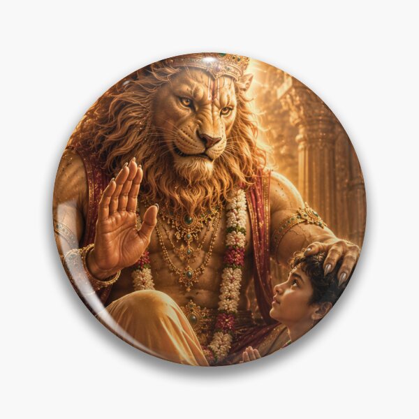 Item preview, Narasimha Blessing Prahlad | Divine Protection Hindu Devotional Art designed and sold by Homyar.
