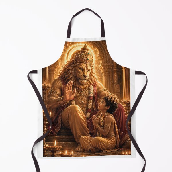 Item preview, Narasimha Blessing Prahlad | Divine Protection Hindu Devotional Art designed and sold by Homyar.