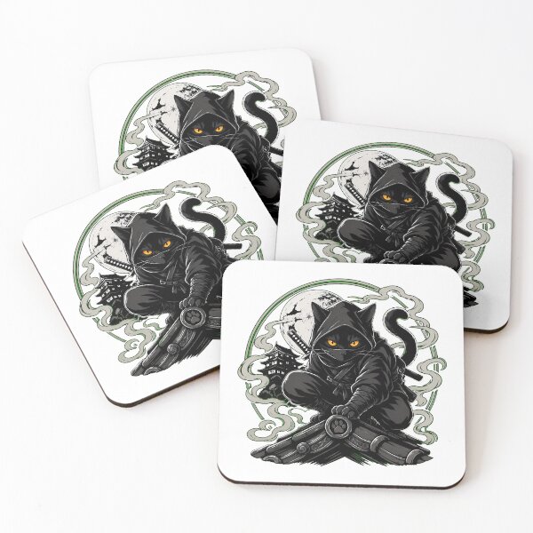 Item preview, Ninja Cat With Katana Black Cat Shinobi Warrior designed and sold by chattsuede.