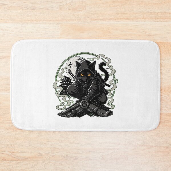 Item preview, Ninja Cat With Katana Black Cat Shinobi Warrior designed and sold by chattsuede.