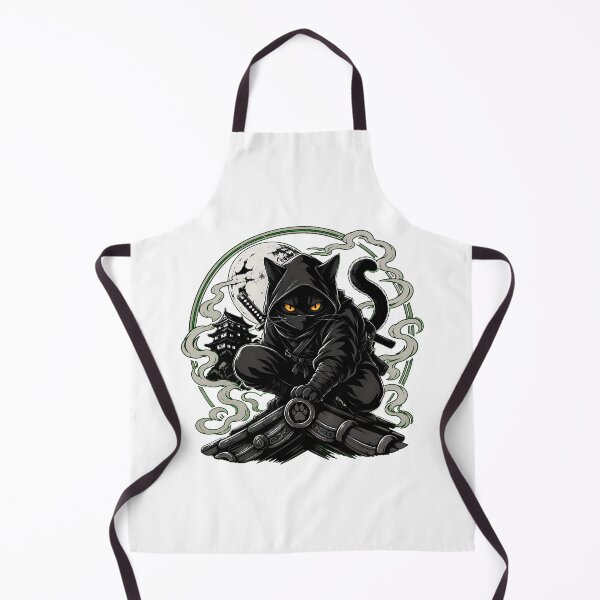 Item preview, Ninja Cat With Katana Black Cat Shinobi Warrior designed and sold by chattsuede.