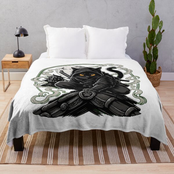 Item preview, Ninja Cat With Katana Black Cat Shinobi Warrior designed and sold by chattsuede.