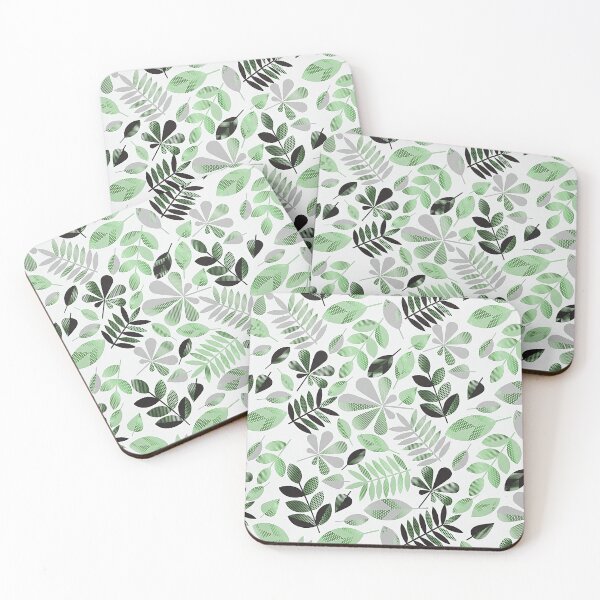Item preview,  Botanical Leaves Fabric, Boho Cotton Print Fabric, Neutral Tones Sewing Fabric designed and sold by 555Design.