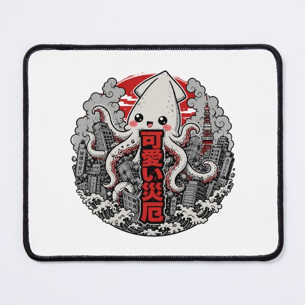 Item preview, Cute Calamity Tokyo Squid Destroying City designed and sold by chattsuede.