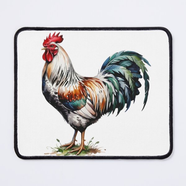 Item preview, Majestic Watercolor Rooster Art - Vibrant Countryside Barnyard Cockerel Floral Pasture Design designed and sold by Picasfarmer.