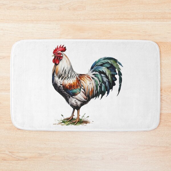 Item preview, Majestic Watercolor Rooster Art - Vibrant Countryside Barnyard Cockerel Floral Pasture Design designed and sold by Picasfarmer.