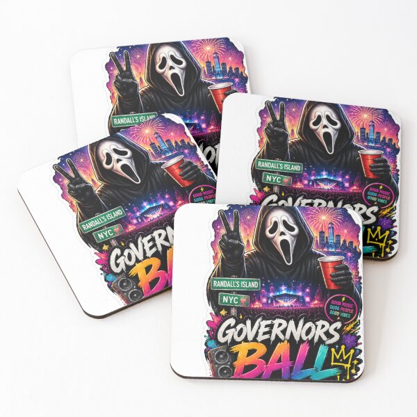 Item preview, Ghost Face Celebrating Governors Ball Music Festival Sticker – Cool Horror Fan Fest Vibes Die-Cut Vinyl Decal designed and sold by Ulikedigital14.