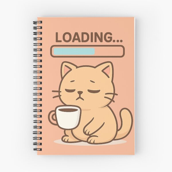 Item preview, Coffee Loading Cat – Sleepy Funny Programmer Kitty Sticker designed and sold by PixelPicsStudio.