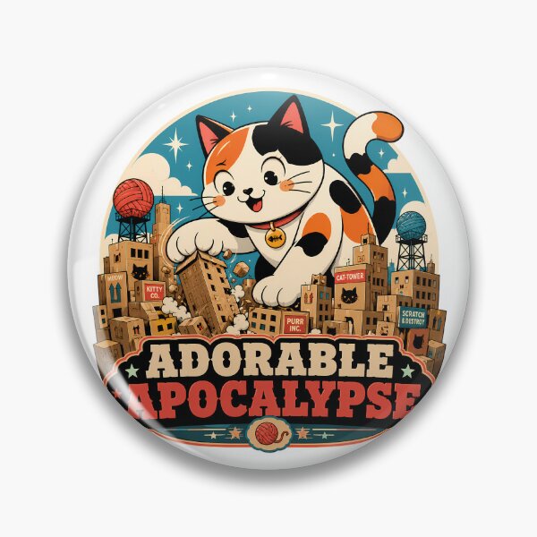 Item preview, Adorable Apocalypse Kaiju Cat Destroying Cardboard City designed and sold by chattsuede.