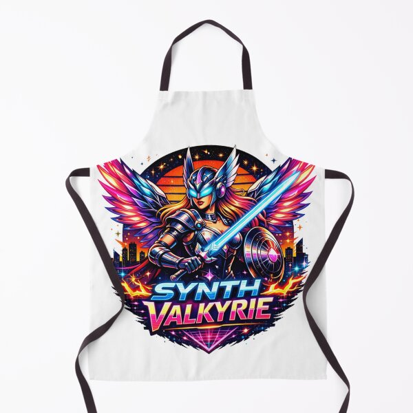 Item preview, Retro Futuristic Neon Synthwave Valkyrie Warrior designed and sold by JonelleTshirts.