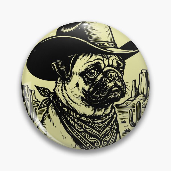 Item preview, Pug Cowboy Alien Desert UFO Dog Western designed and sold by d247.