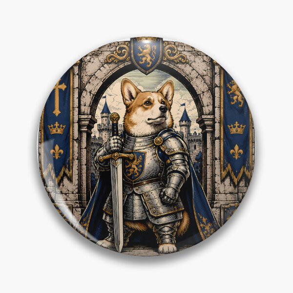 Item preview, Corgi Knight Paladin Medieval Fantasy Warrior designed and sold by chattsuede.
