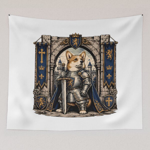 Item preview, Corgi Knight Paladin Medieval Fantasy Warrior designed and sold by chattsuede.