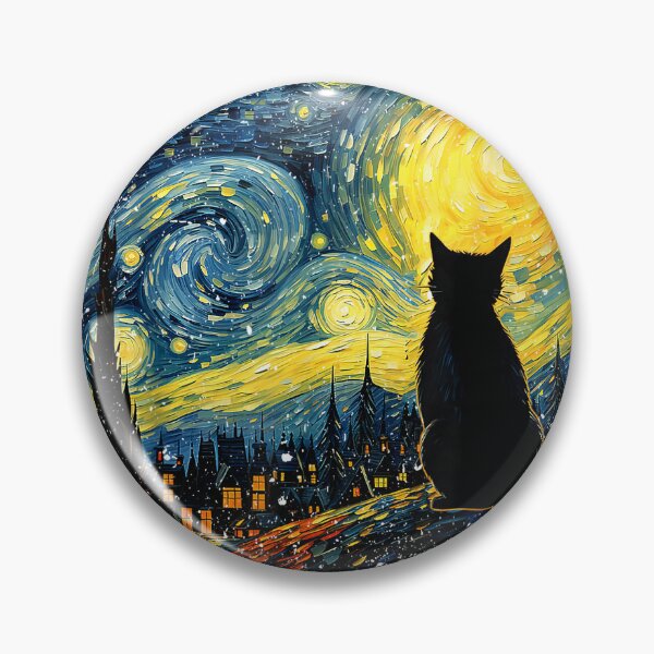 Item preview, Cat Starry Night Van Gogh Cat for Cat Lover Cat Mom Cat Dad T-Shirt designed and sold by SavsMerch.