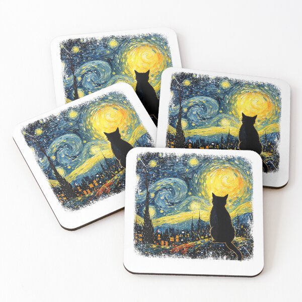 Item preview, Cat Starry Night Van Gogh Cat for Cat Lover Cat Mom Cat Dad T-Shirt designed and sold by SavsMerch.