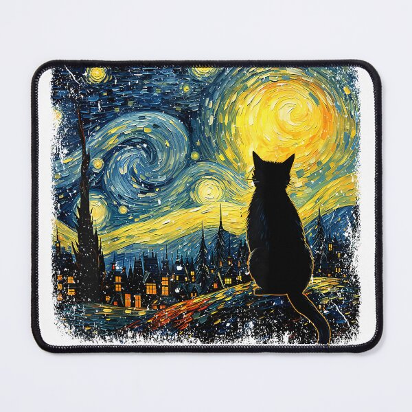 Item preview, Cat Starry Night Van Gogh Cat for Cat Lover Cat Mom Cat Dad T-Shirt designed and sold by SavsMerch.
