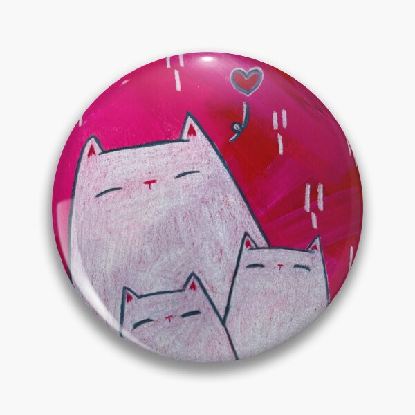 Item preview, Trio in Pink - White Cats Mixed Media - Day 126 of 365  designed and sold by BeeandKiwi.