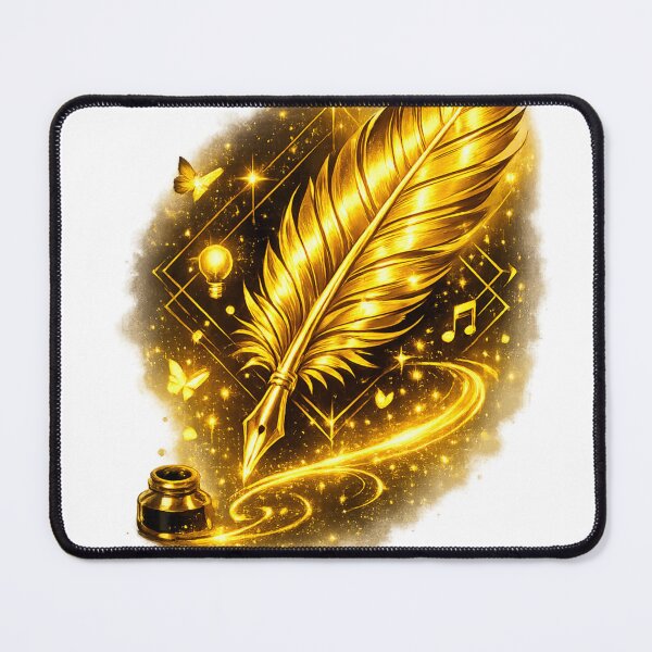 Item preview, Golden Creative Quill — Ultra Premium Radiant Art designed and sold by InfiniteArchive.