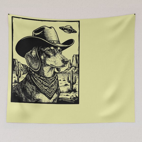 Item preview, Dachshund Cowboy UFO Desert Wiener Dog designed and sold by d247.
