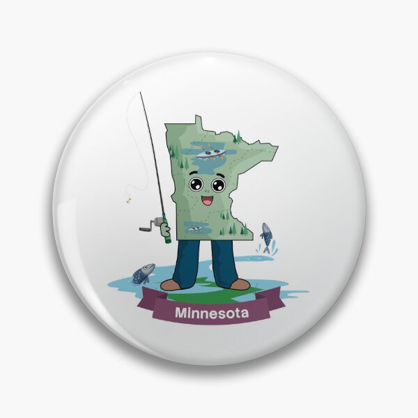 Item preview, Minnesota State Map Fishing Rod Kayak Lover designed and sold by Travel.Art.