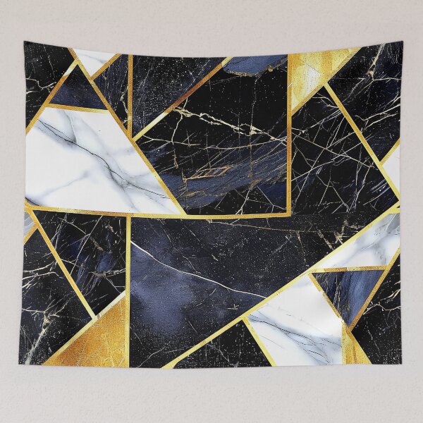 Item preview, Golden And Black (Faux) Marbled Geometric Abstract Designs designed and sold by DEC02.