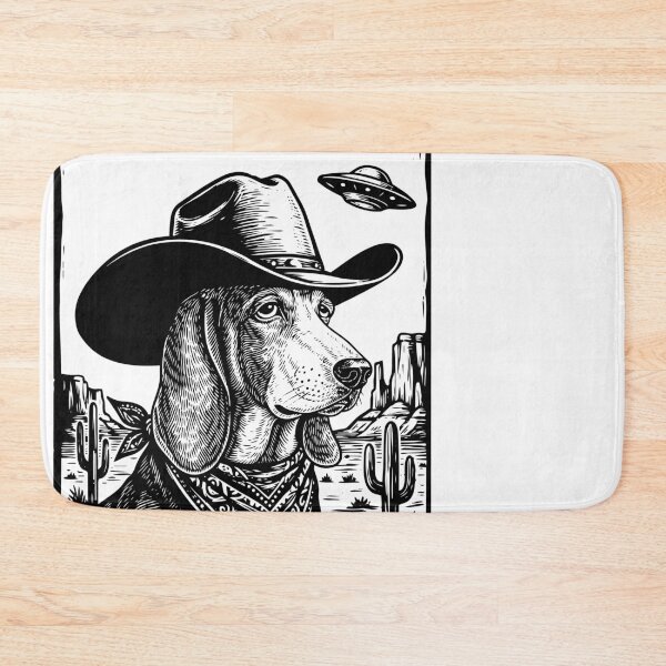 Item preview, Hound Dog Cowboy Hat UFO Desert Scene designed and sold by d247.