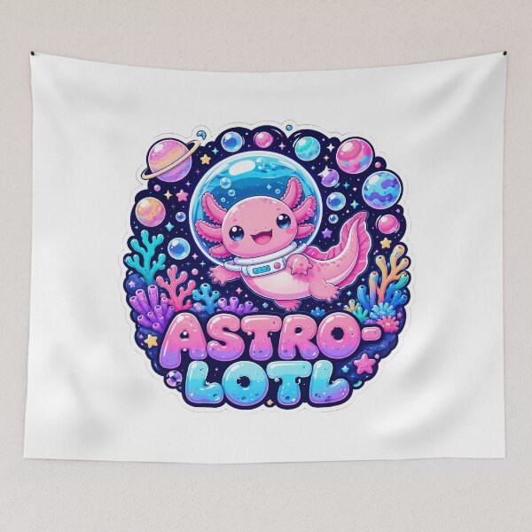 Item preview, Astro-Lotl Space Axolotl Kawaii Cosmic Creature designed and sold by chattsuede.