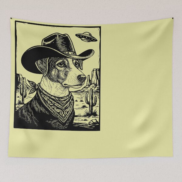Item preview, Western Dog UFO Encounter Desert Scene designed and sold by d247.