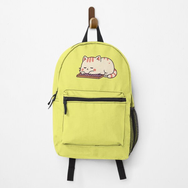 Item preview, Cute Sleeping Chibi Cat on Keyboard Funny Lazy Kawaii Kitten Laptop Sticker designed and sold by bvdesignart.