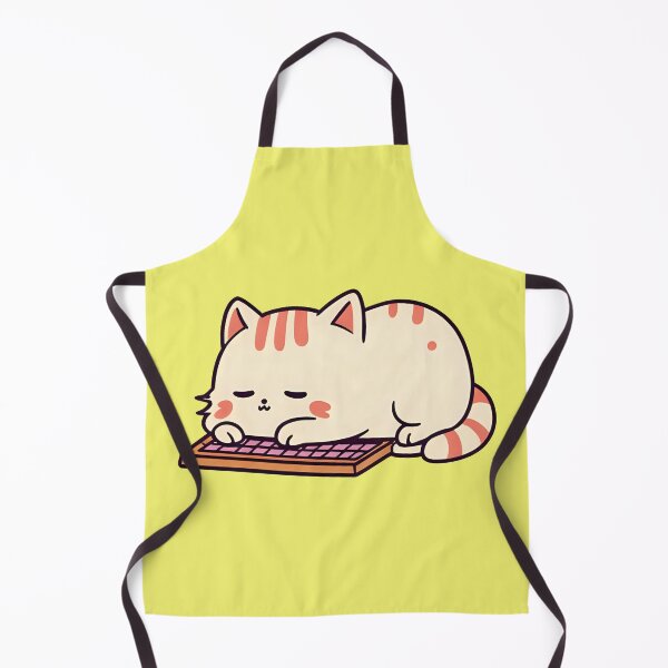 Item preview, Cute Sleeping Chibi Cat on Keyboard Funny Lazy Kawaii Kitten Laptop Sticker designed and sold by bvdesignart.