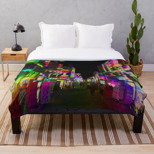 acid trip night Throw Blanket