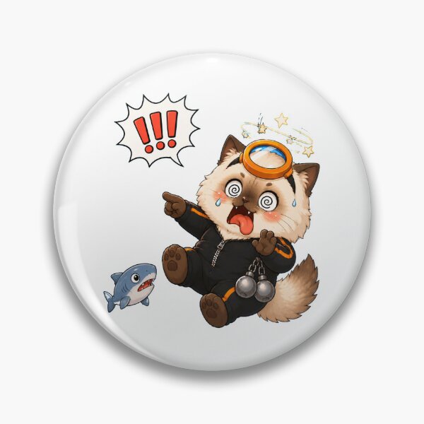 Item preview, KOREA HAENAM - Cute Chibi Ragdoll Cat Shark Shocked Sticker designed and sold by KOREA-HAENAM.