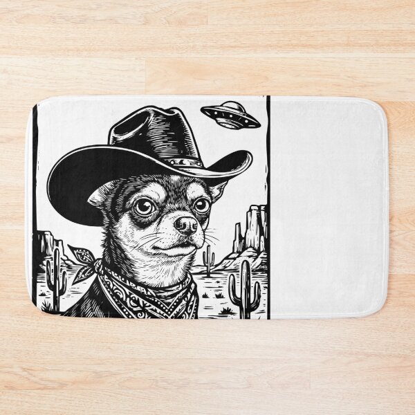 Item preview, Chihuahua Cowboy UFO Dog Western Desert Scene designed and sold by d247.