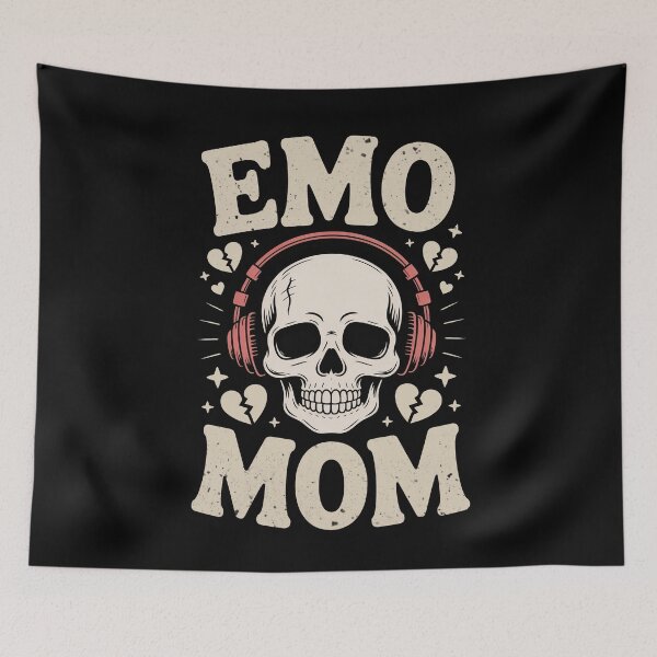 Item preview, Emo Mom Skull Headphones Mothers Day Gift for Rocker Mom designed and sold by Say It With Ink.