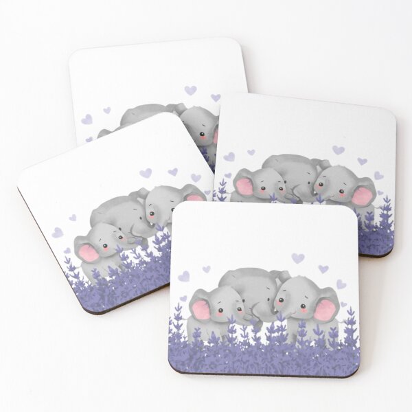 Item preview, Cute Baby Elephants: At Lavender Field Minimal Nature designed and sold by DigitfanStudio.