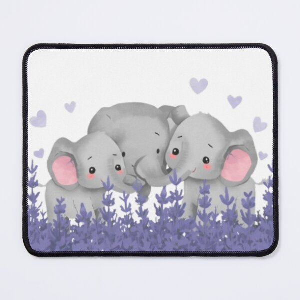 Item preview, Cute Baby Elephants: At Lavender Field Minimal Nature designed and sold by DigitfanStudio.