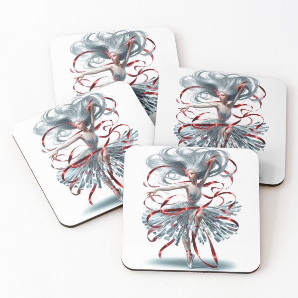 Item preview, Dancing Silver Ballerina with Red Ribbon designed and sold by EmeraldBamboo.