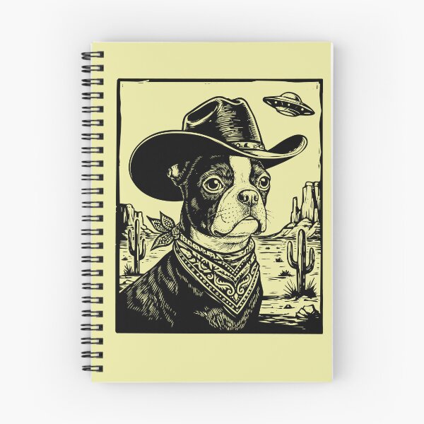 Item preview, Boston Terrier Cowboy UFO Western Dog designed and sold by d247.